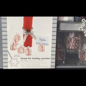 Gemology by Target  NEW - Napkin Ring & Place card Kit - glass holders w/ cards